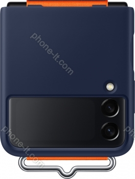 Samsung Silicone Cover with strap for Galaxy Z Flip 3 Navy 