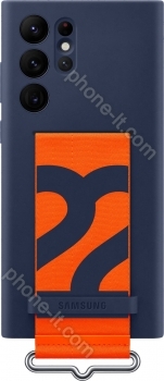 Samsung Silicone Cover with strap for Galaxy S22 Ultra Navy 