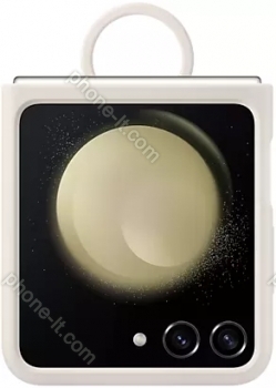 Samsung Silicone case with ring for Galaxy Z Flip 5 Cream 