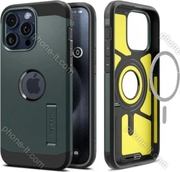 Spigen Tough Armor MagFit for Apple iPhone 15 Pro Max Abyss Green