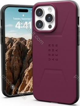 UAG Civilian case with MagSafe for Apple iPhone 15 Pro Max Bordeaux 