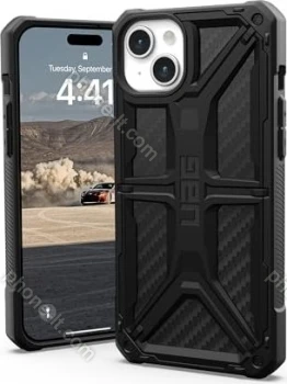 UAG Monarch case for Apple iPhone 15 Plus carbon Fiber