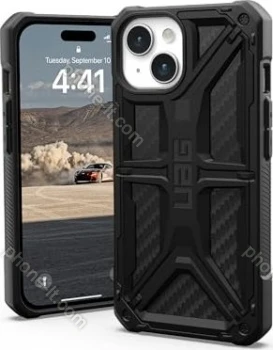 UAG Monarch case for Apple iPhone 15 carbon Fiber