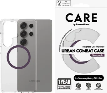 PanzerGlass Care Flagship Case Urban Combat Magnetic Qi для Samsung Galaxy S25 Ultra Transparent/Violet
