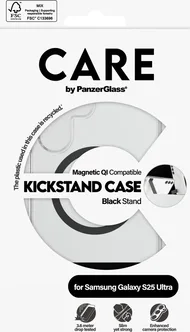 PanzerGlass Care Feature Case Kickstand Magnetic Qi для Samsung Galaxy S25 Ultra Transparent/Black