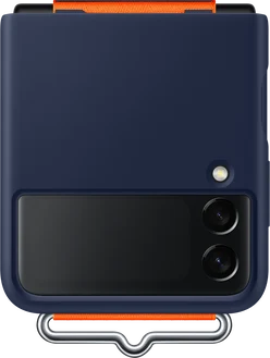 Samsung Silicone Cover с Strap для Galaxy Z Flip 3 Navy