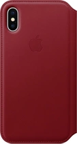 Эпл leather Folio case для Айфон X красный