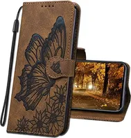 MRSTER Flip case Retro Butterfly для Xiaomi Poco X3 Pro brown