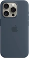 Эпл silicone case with MagSafe для Айфон 15 Про sturmblau