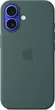 Apple silicone case with MagSafe для iPhone 16 sea green