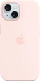 Apple silicone case with MagSafe для iPhone 15 light розовый