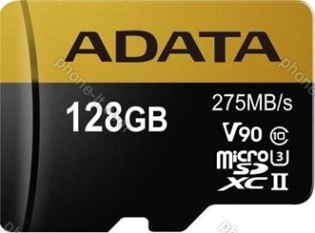 ADATA Premier ONE R275/W155 microSDXC 128GB Kit, UHS-II U3, Class 10