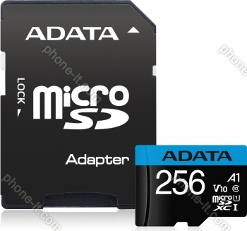 ADATA Premier R100/W25 microSDXC 256GB Kit, UHS-I U1, A1, Class 10