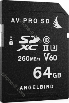 Angelbird AV PRO SD MK2 V60 R260/W140 SDXC 64GB, UHS-II U3, Class 10
