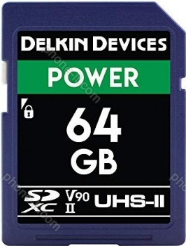 Delkin Power 2000X R300/W250 SDXC 64GB, UHS-II U3, Class 10