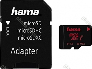 Hama R80/W30 microSDXC 64GB Kit, UHS-I U3