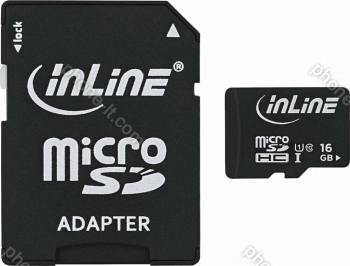 InLine R45/W12 microSDHC 16GB Kit, UHS-I U1, Class 10
