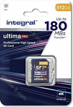 Integral ultima PRO R180/W150 SDXC 512GB, UHS-I U3, Class 10