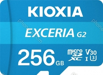 KIOXIA EXCERIA G2 R100/W50 microSDXC 256GB Kit, UHS-I U3, A1, Class 10
