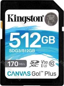 Kingston Canvas Go! Plus R170/W90 SDXC 512GB, UHS-I U3, Class 10