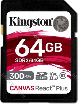 Kingston Canvas React Plus R300/W260 SDXC 64GB, UHS-II U3, Class 10