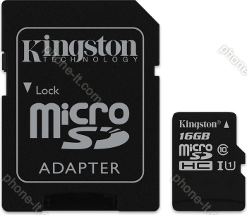 Kingston R45 microSDHC 16GB Kit, UHS-I, Class 10