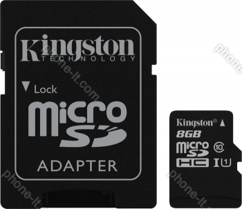 Kingston R45 microSDHC 8GB Kit, UHS-I, Class 10