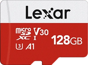 Lexar E-Serie R100/W30 microSDXC 128GB Kit, UHS-I U3, A1, Class 10