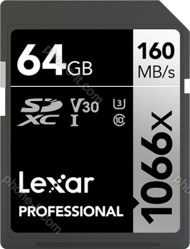 Lexar Professional 1066x Silver Series R160/W70 SDXC 64GB, UHS-I U3, Class 10