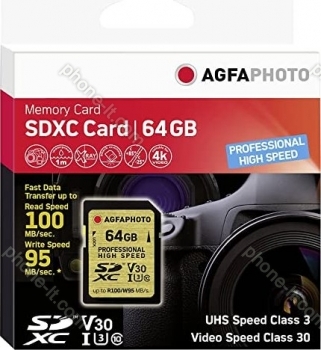 Lupus Imaging AgfaPhoto Prof. High Speed Gold R100/W95 SDXC 64GB, UHS-I U3, Class 10