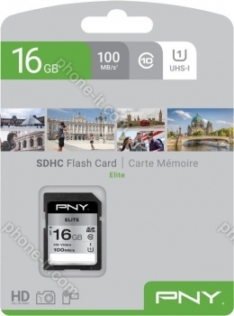 PNY Elite R100 SDHC 16GB, UHS-I U1, Class 10