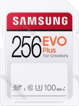 Samsung EVO Plus for Creators R100 SDXC 256GB, UHS-I U3, Class 10