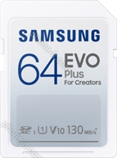 Samsung EVO Plus for Creators R130 SDXC 64GB, UHS-I U1, Class 10