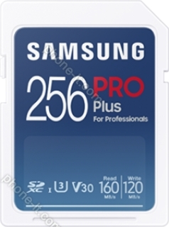 Samsung PRO Plus for Professionals R160/W120 SDXC 256GB USB-Kit, UHS-I U3, Class 10