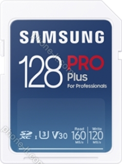 Samsung PRO Plus for Professionals R160/W120 SDXC 128GB, UHS-I U3, Class 10