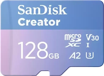 SanDisk Creator R190/W90 microSDXC 128GB Kit, UHS-I U3, A2, Class 10