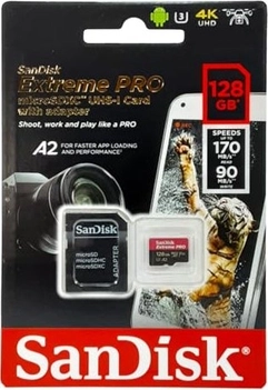 SanDisk Extreme PRO R170/W90 microSDXC 128GB Kit, UHS-I U3, A2, Class 10
