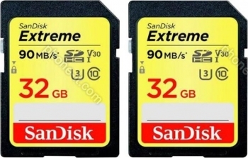 SanDisk Extreme PLUS R100/W60 SDHC 32GB, UHS-I U3, Class 10, 2er-Pack