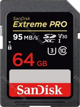 SanDisk Extreme PRO R95/W90 SDXC 64GB, UHS-I U3, Class 10