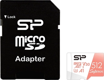 Silicon Power Superior R100/W80 microSDXC 512GB Kit, UHS-I U3, A1, Class 10