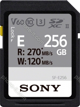 Sony SF-E Series R270/W120 SDXC 256GB, UHS-II U3, Class 10