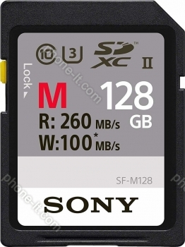 Sony SF-M Series R260/W100 SDXC 128GB, UHS-II U3, Class 10