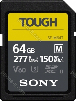 Sony SF-M Tough Series R277/W150 SDXC 64GB, UHS-II U3, Class 10
