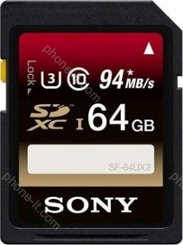 Sony SF-UX2 Series R94/W43 SDXC 64GB, UHS-I U3, Class 10