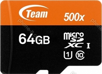 TeamGroup 500x Orange R100/W20 microSDXC 64GB Kit, UHS-I U1, Class 10