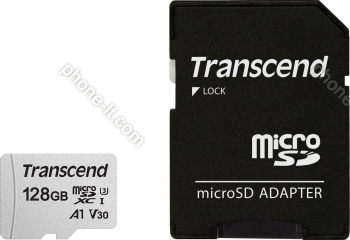 Transcend 300S R95/W45 microSDXC 128GB Kit, UHS-I U3, A1, Class 10
