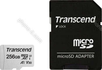 Transcend 300S R95/W45 microSDXC 256GB Kit, UHS-I U3, A1, Class 10
