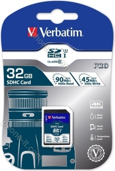 Verbatim Pro U3 R90/W45 SDHC 32GB, UHS-I U3, Class 10