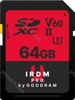 goodram IRDM S6B0 R265/W120 SDXC 64GB, UHS-II U3, Class 10