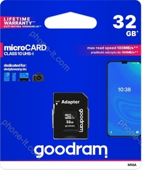 goodram M1AA microSDHC 32GB Kit, UHS-I, Class 10